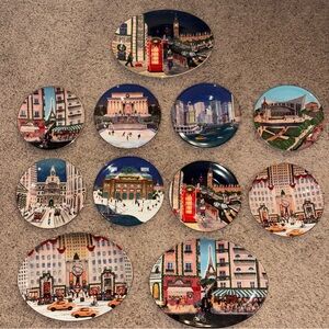 New Anthropologie 2025 Holiday in the City 8 Plates 3 Platters Set Dishes